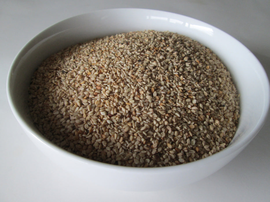 Natural Raw White Sesame Seeds, 5 lb-Greenbulk